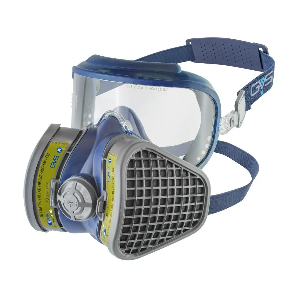 Half Face Mask Respirator with Attached Goggles and Various Filters - GVS Integra