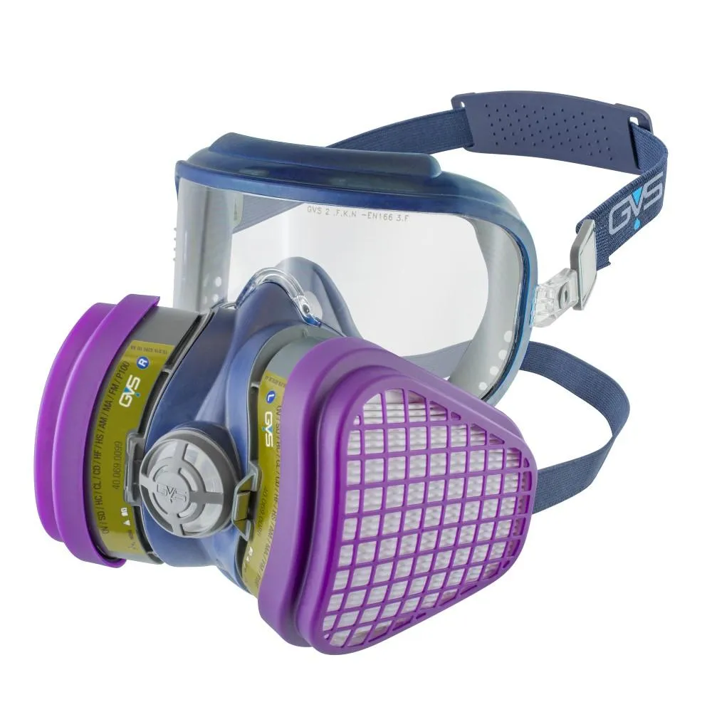 Half Face Mask Respirator with Attached Goggles and Various Filters - GVS Integra